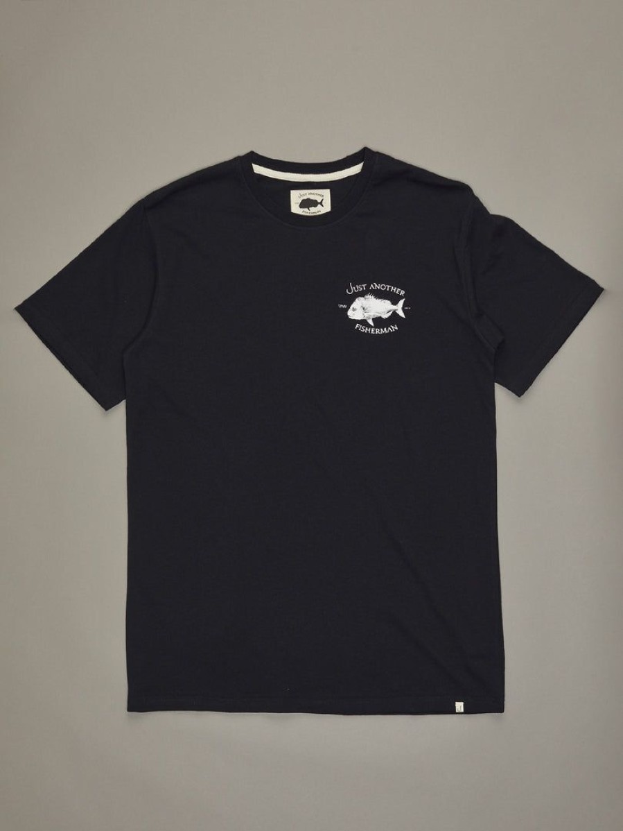 Apparel * | Just Another Fisherman Snapper Logo Tee Black Apparel