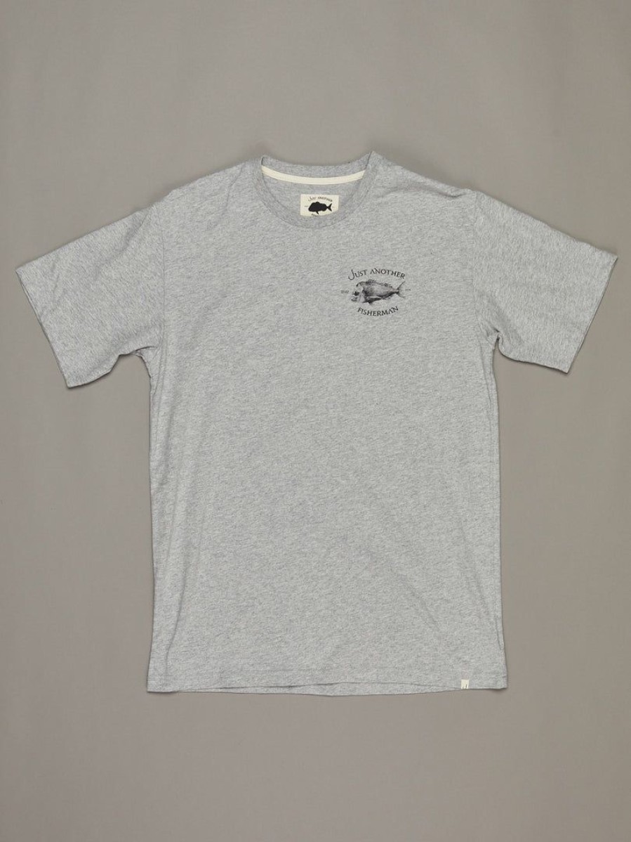 Apparel * | Just Another Fisherman Snapper Logo Tee Grey Marle / Black