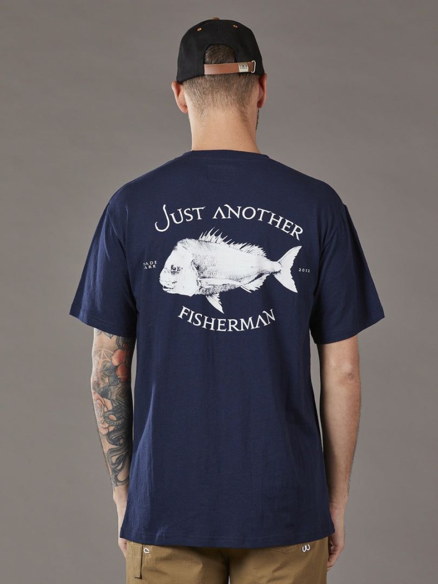 Apparel * | Just Another Fisherman Snapper Logo Tee Navy