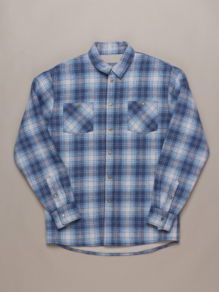 Apparel * | Just Another Fisherman Apparel Wool Port Jacket Blue/Grey Check