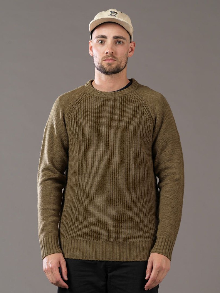 Apparel * | Just Another Fisherman Fish Rib Crew Military Olive