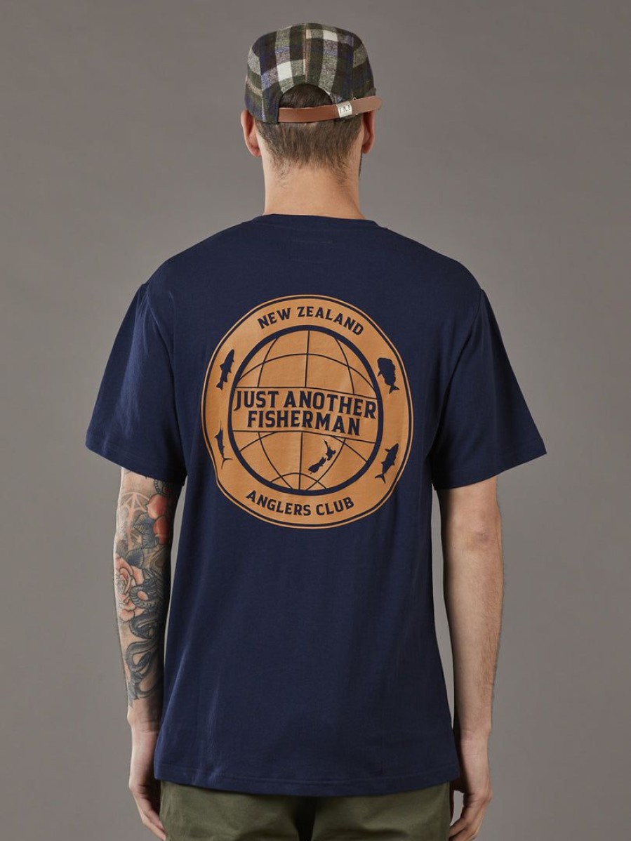 Apparel * | Just Another Fisherman Global Angler Tee Navy Apparel