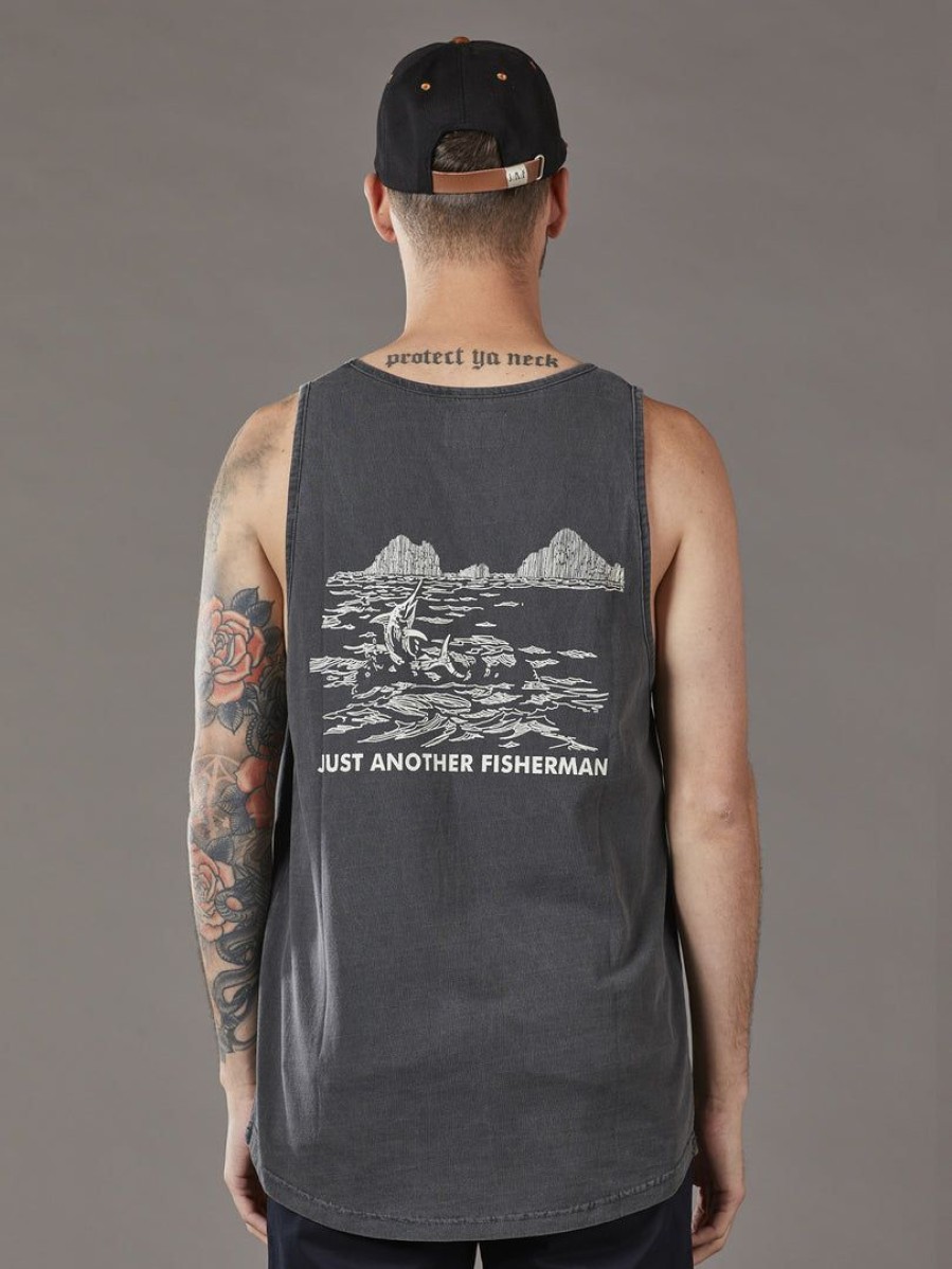 Apparel * | Just Another Fisherman Elderado Singlet Aged Black Apparel