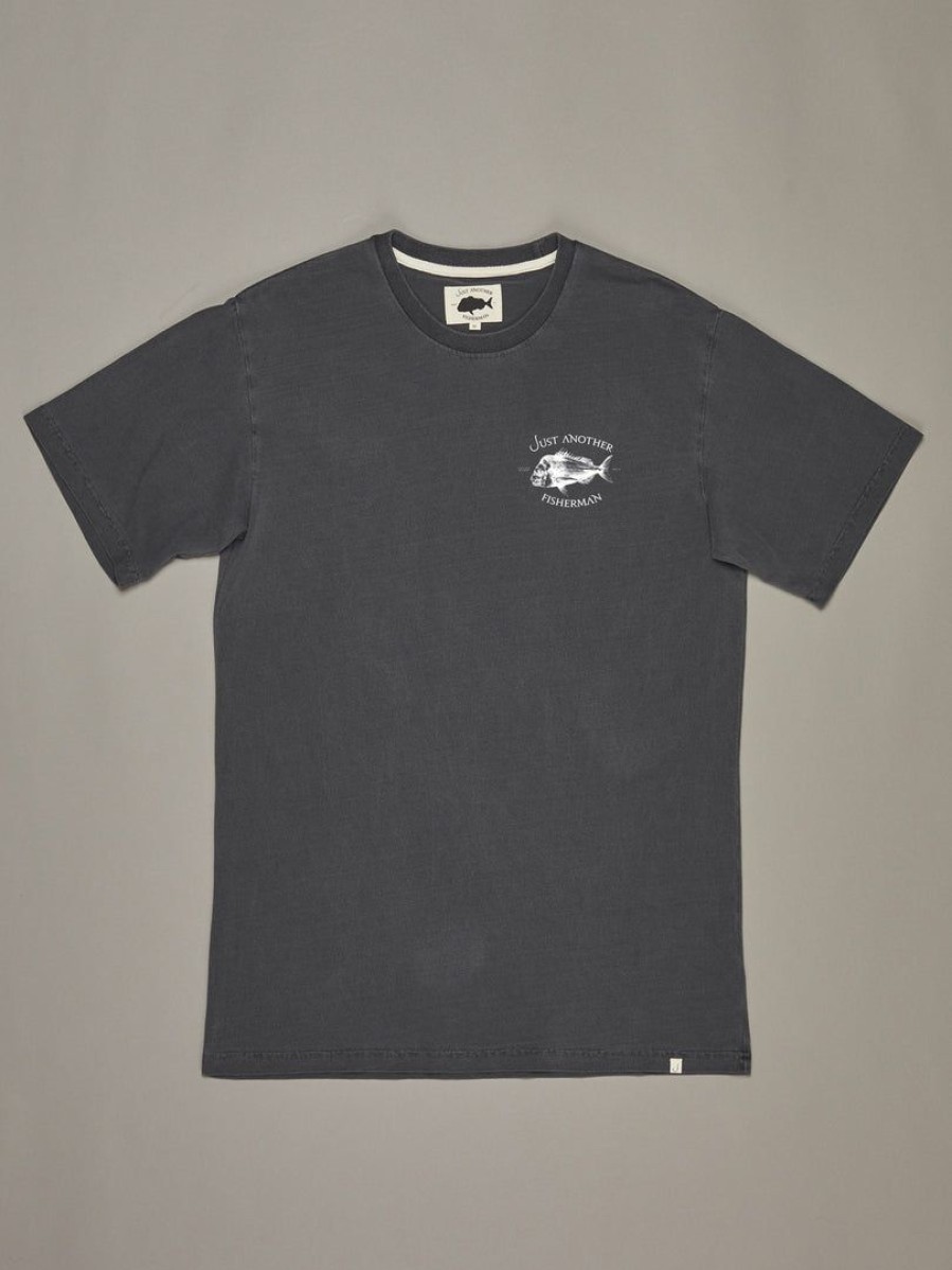 Apparel * | Just Another Fisherman Snapper Logo Tee Aged Black/White