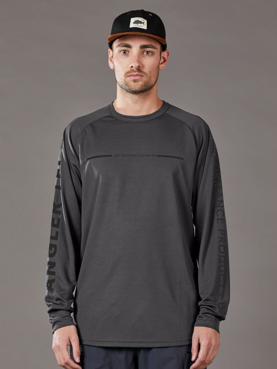 Apparel * | Just Another Fisherman Angler Tech Ls Tee Charcoal