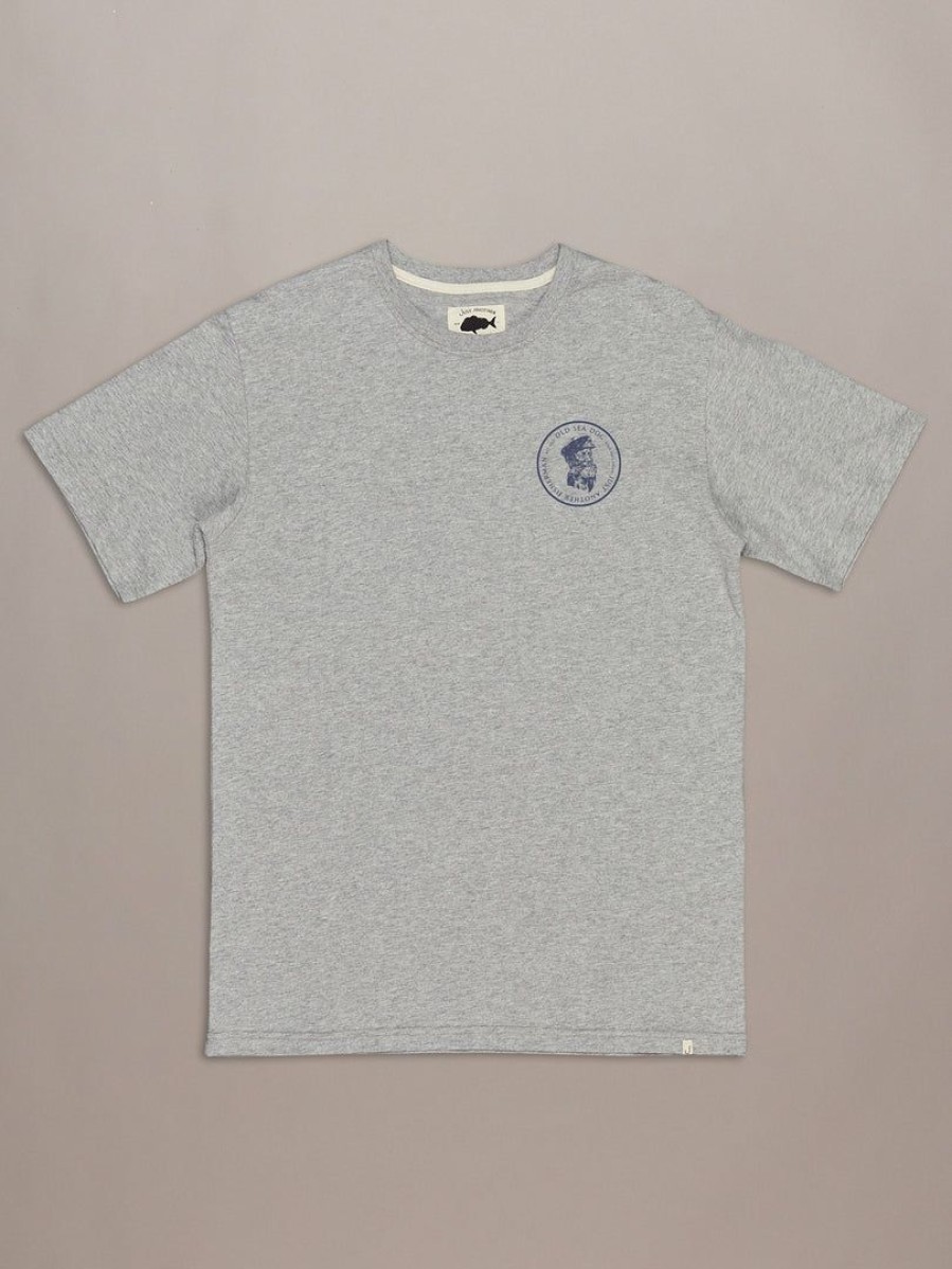 Apparel * | Just Another Fisherman Old Sea Dog Tee Grey Marle/Navy