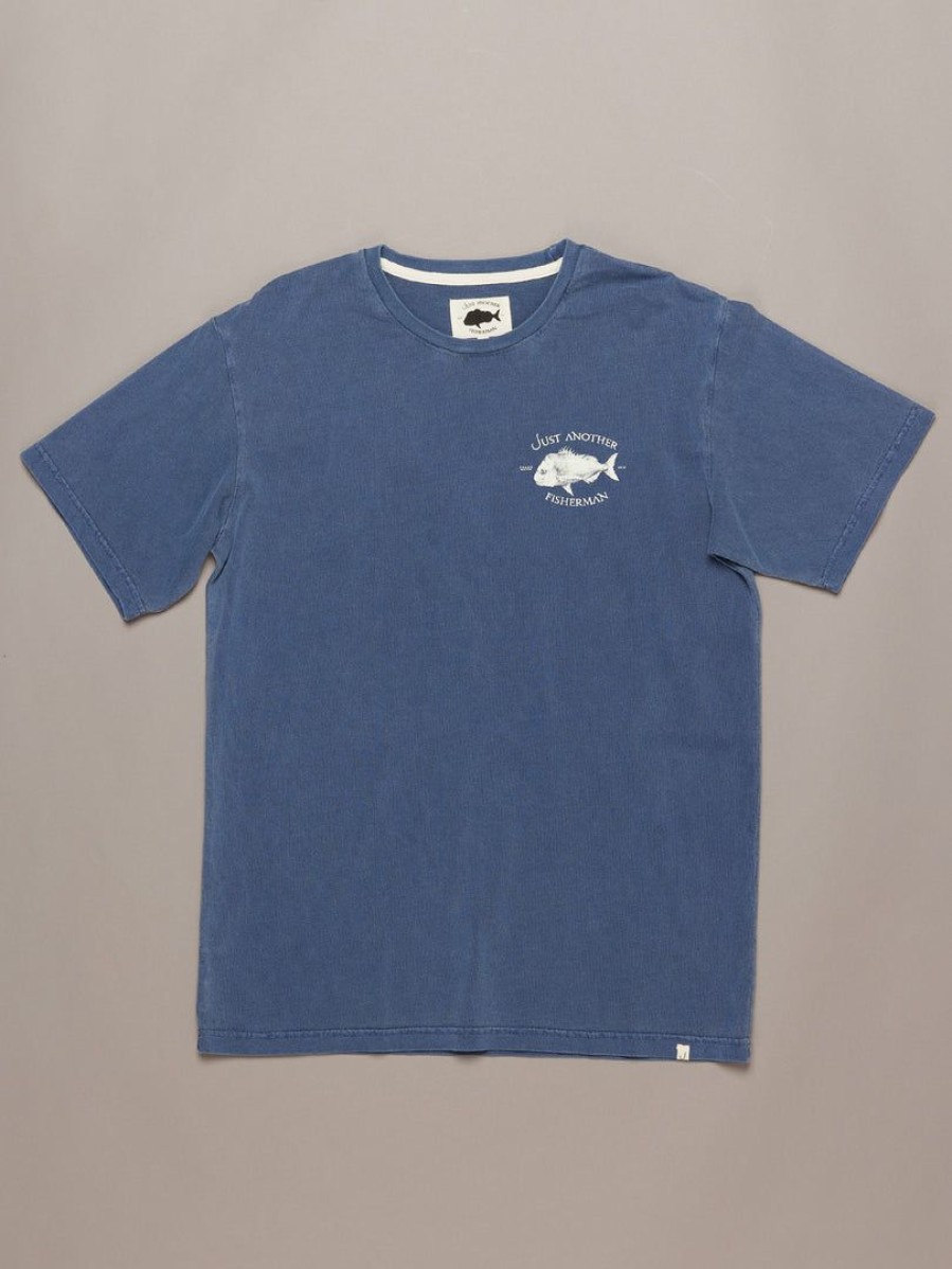 Apparel * | Just Another Fisherman Snapper Logo Tee Overdyed Midnight Navy