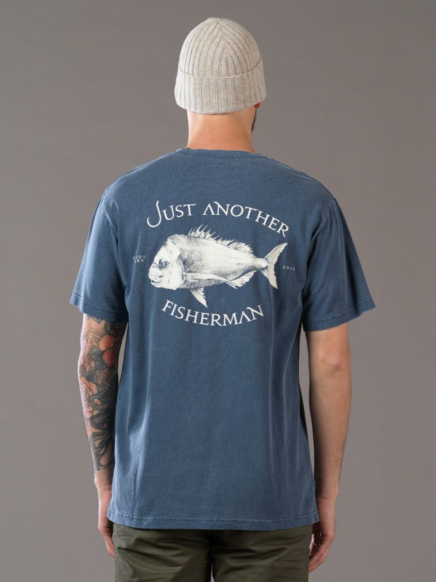 Apparel * | Just Another Fisherman Snapper Logo Tee Overdyed Midnight Navy