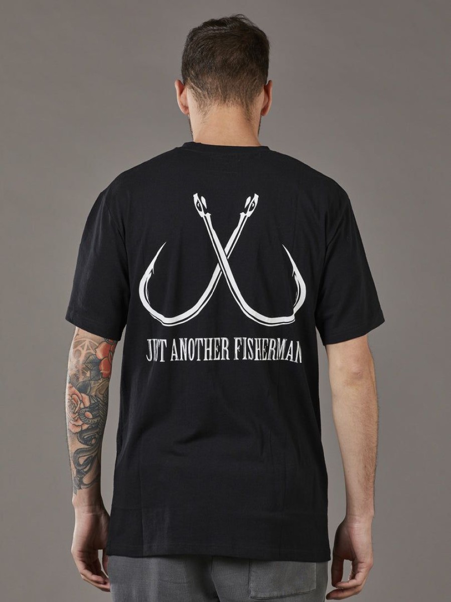 Apparel * | Just Another Fisherman Hook Tee Black Apparel