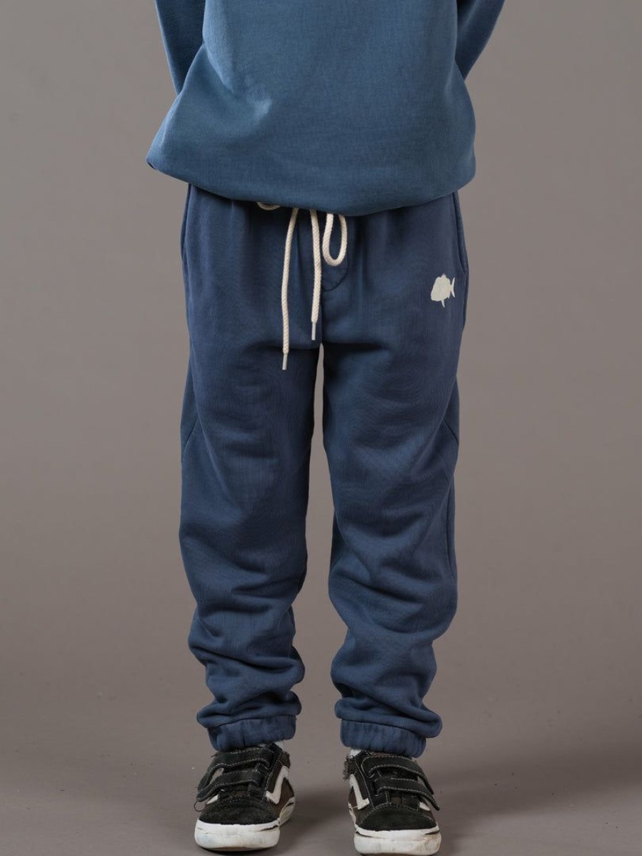 Apparel * | Just Another Fisherman Little Snapper Stamp Trackpants Overdyed Midnight Navy