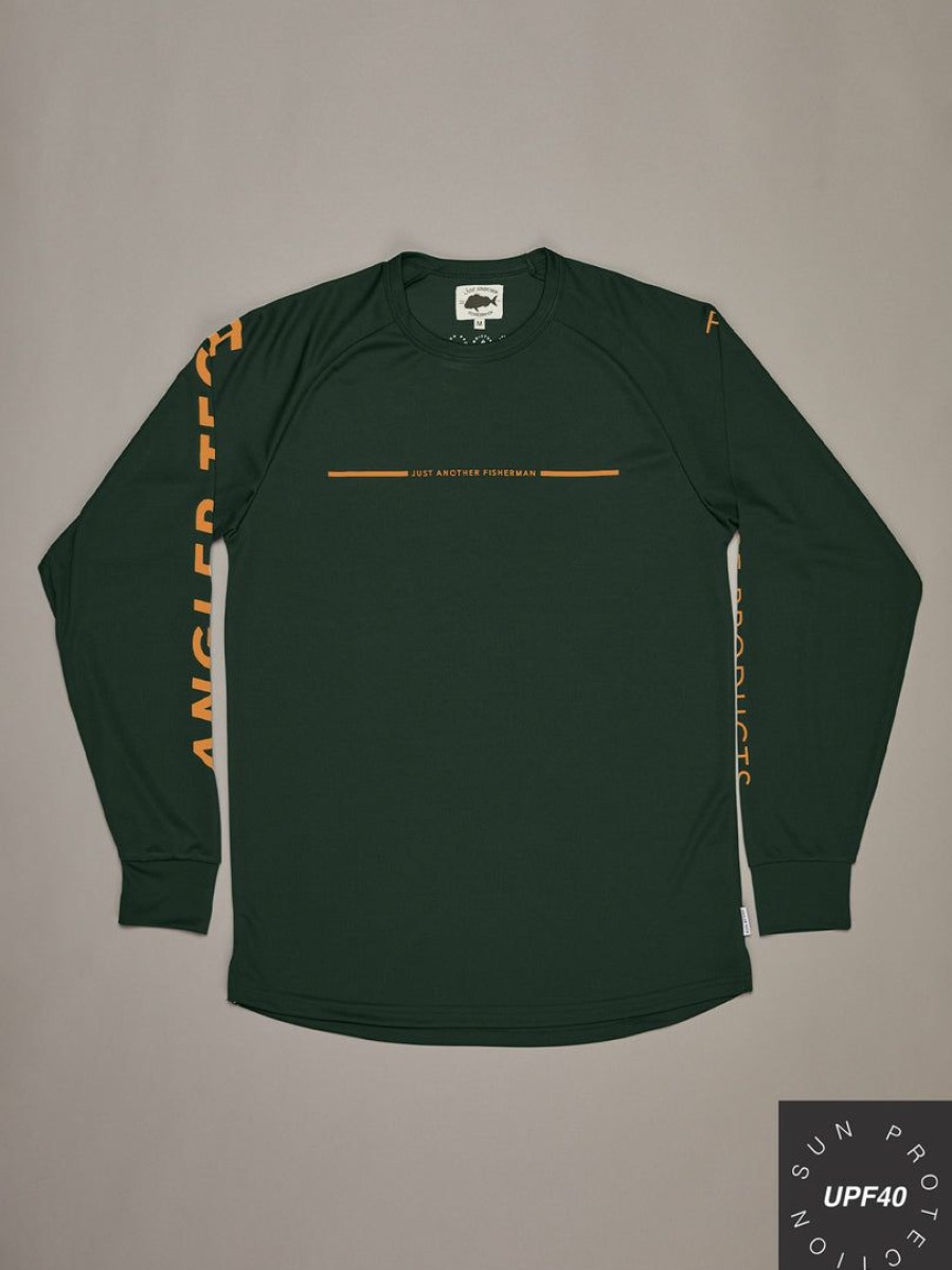 Apparel * | Just Another Fisherman Apparel Angler Tech Ls Tee Pine/Orange