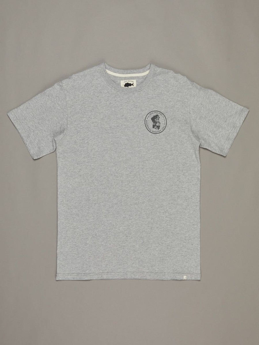 Apparel * | Just Another Fisherman Old Sea Dog Tee Grey Marle/Green