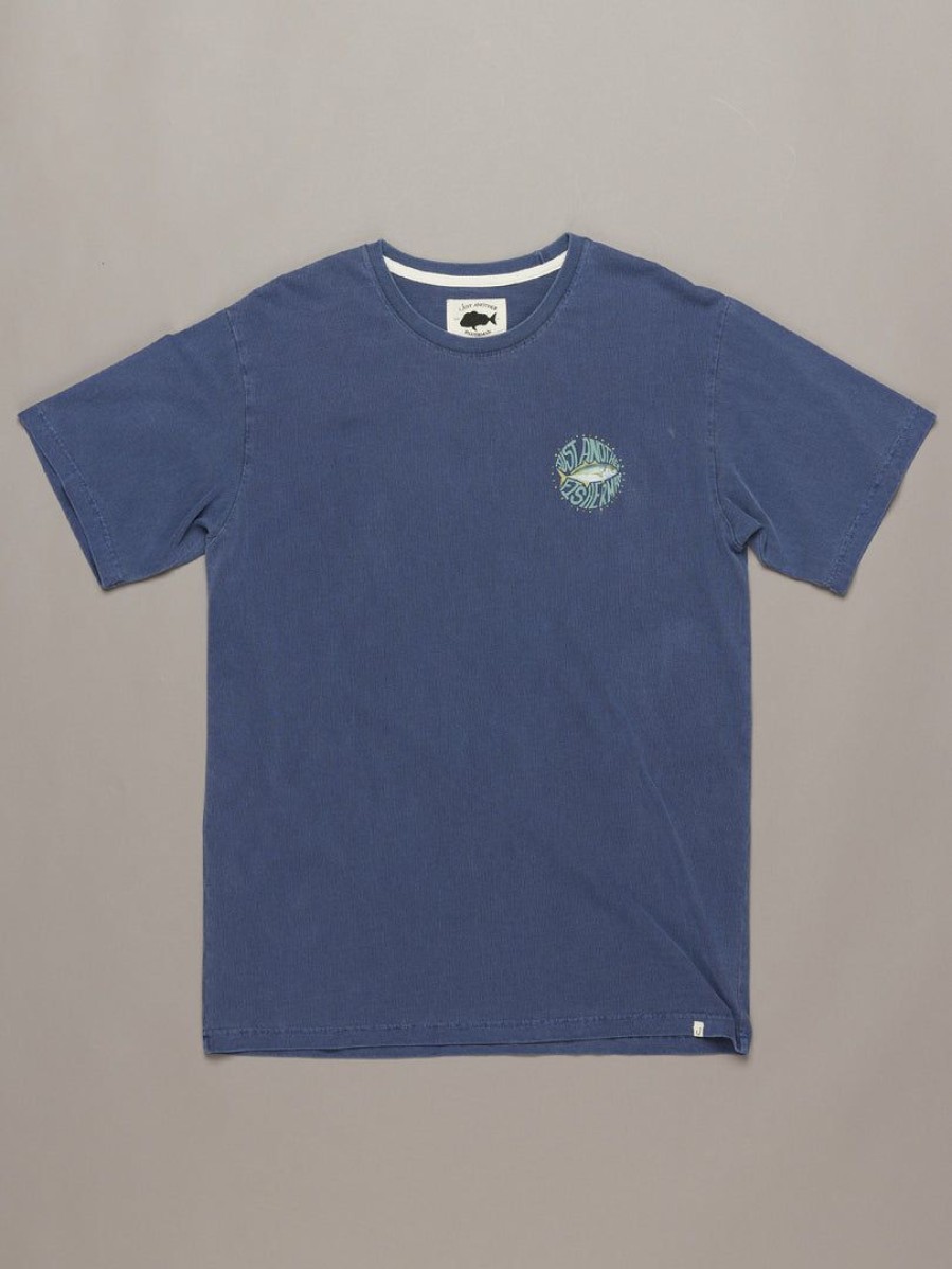 Apparel * | Just Another Fisherman Winter Trev Tee Overdyed Midnight Navy