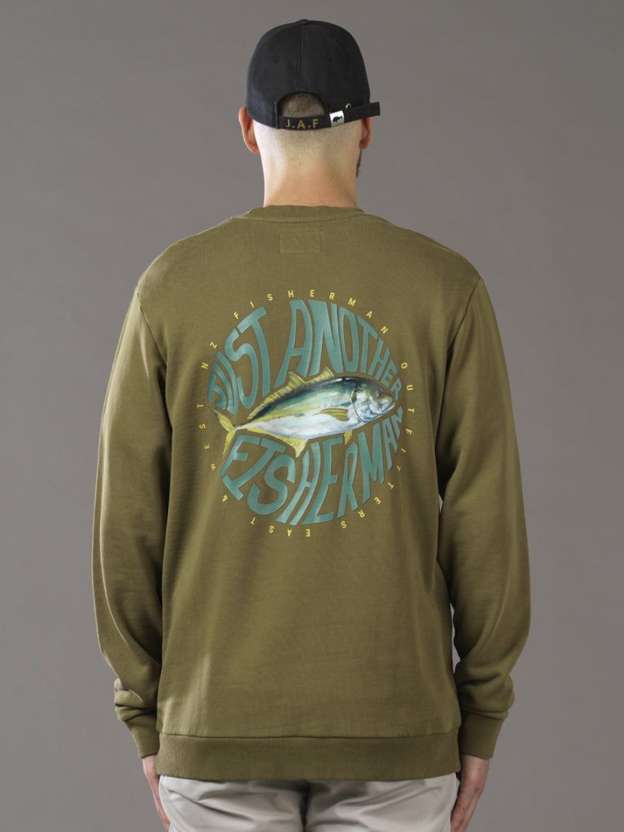 Apparel * | Just Another Fisherman Trev Crew Military Olive Apparel