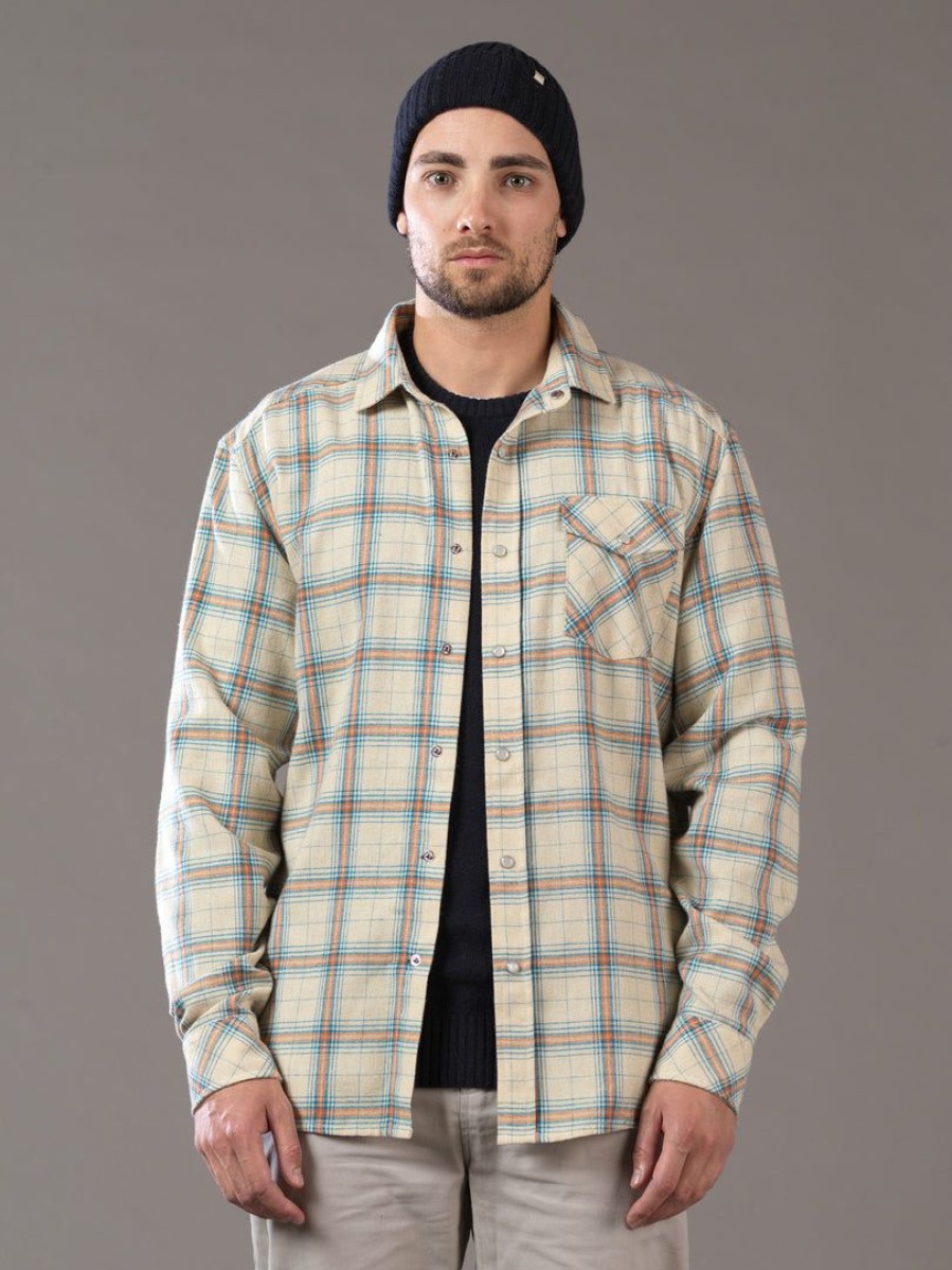 Apparel * | Just Another Fisherman Jack Mac Shirt Sand/Blue/Brown Check Apparel