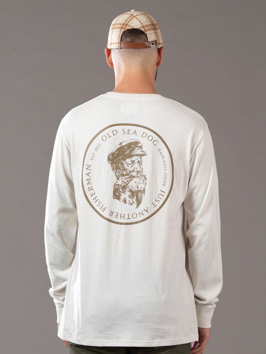 Apparel * | Just Another Fisherman Old Sea Dog Ls Tee Antique White