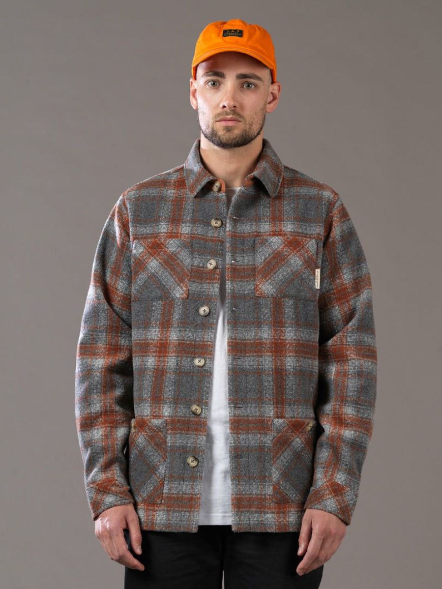 Apparel * | Just Another Fisherman Apparel Wool Haven Jacket Grey/Rust