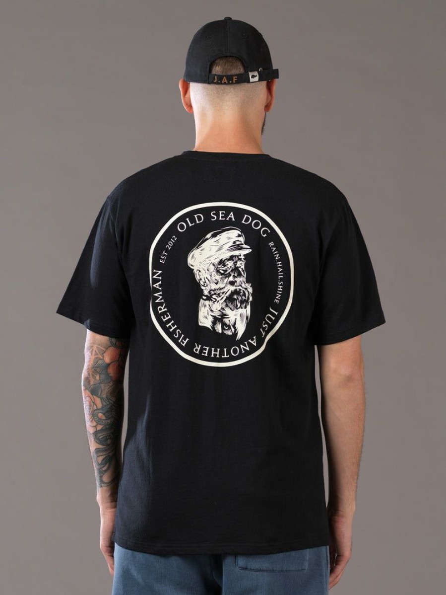 Apparel * | Just Another Fisherman Apparel Old Sea Dog Tee Black/Vanilla