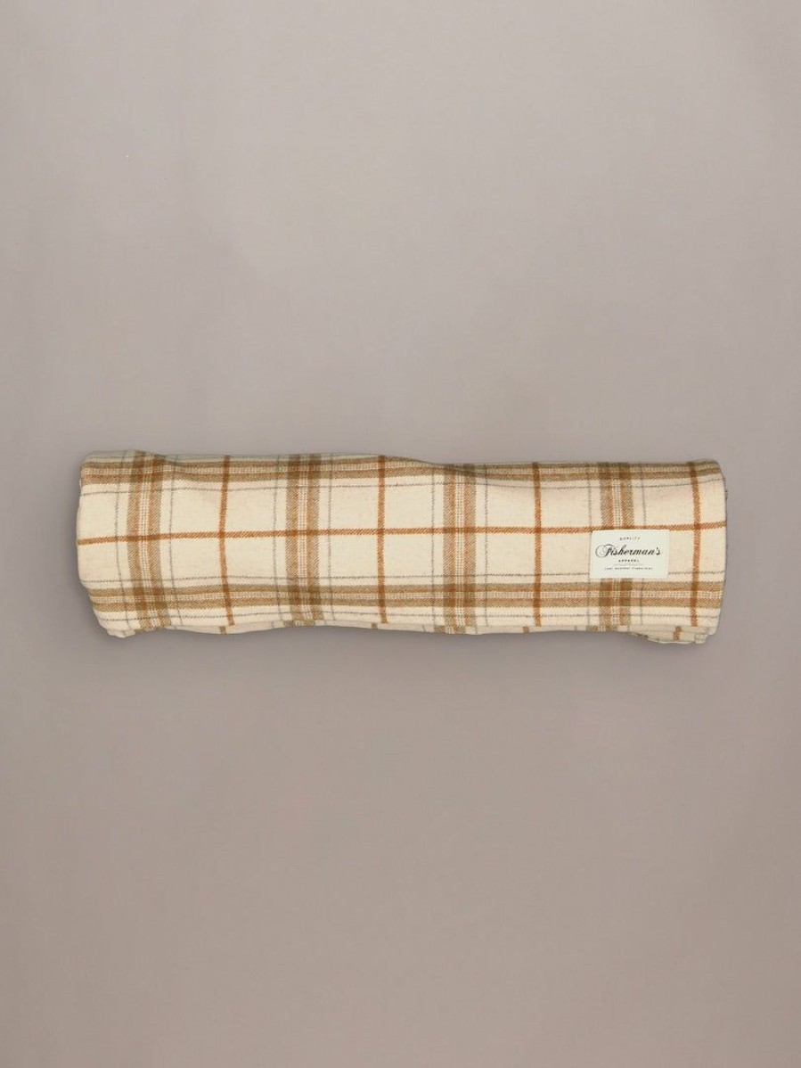 Apparel * | Just Another Fisherman Landing Check Blanket Sand/Rust Apparel