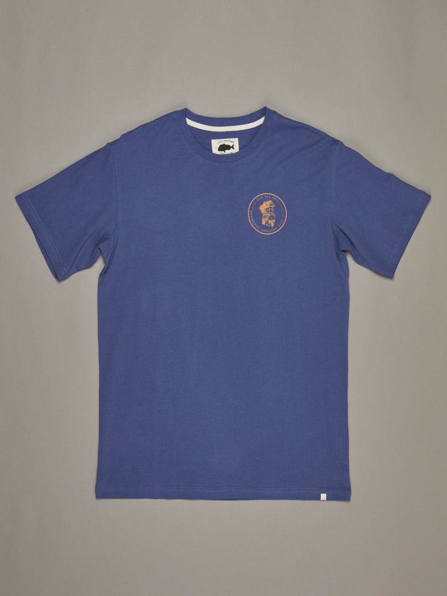 Apparel * | Just Another Fisherman Old Sea Dog Tee Deep Blue Apparel