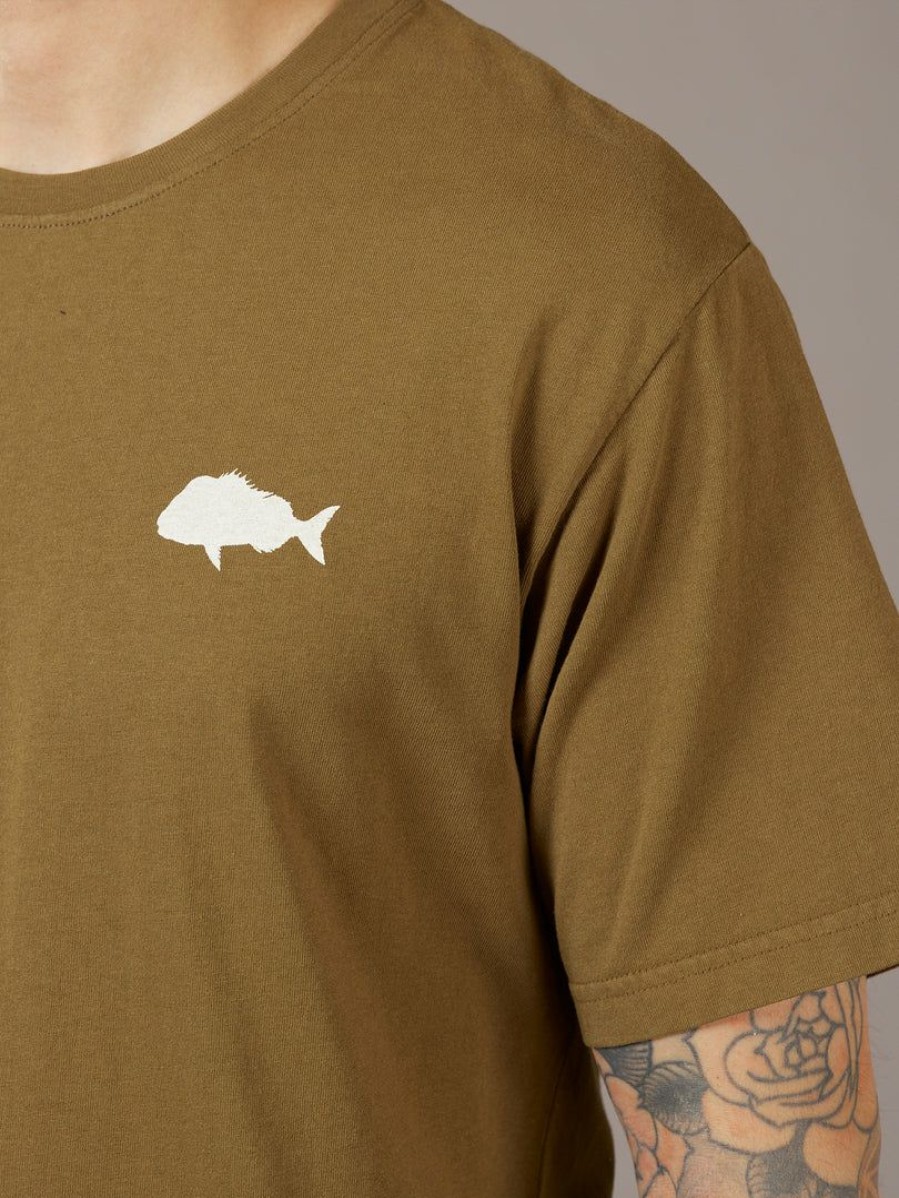 Apparel * | Just Another Fisherman Snapper Stamp Tee Military Olive Apparel