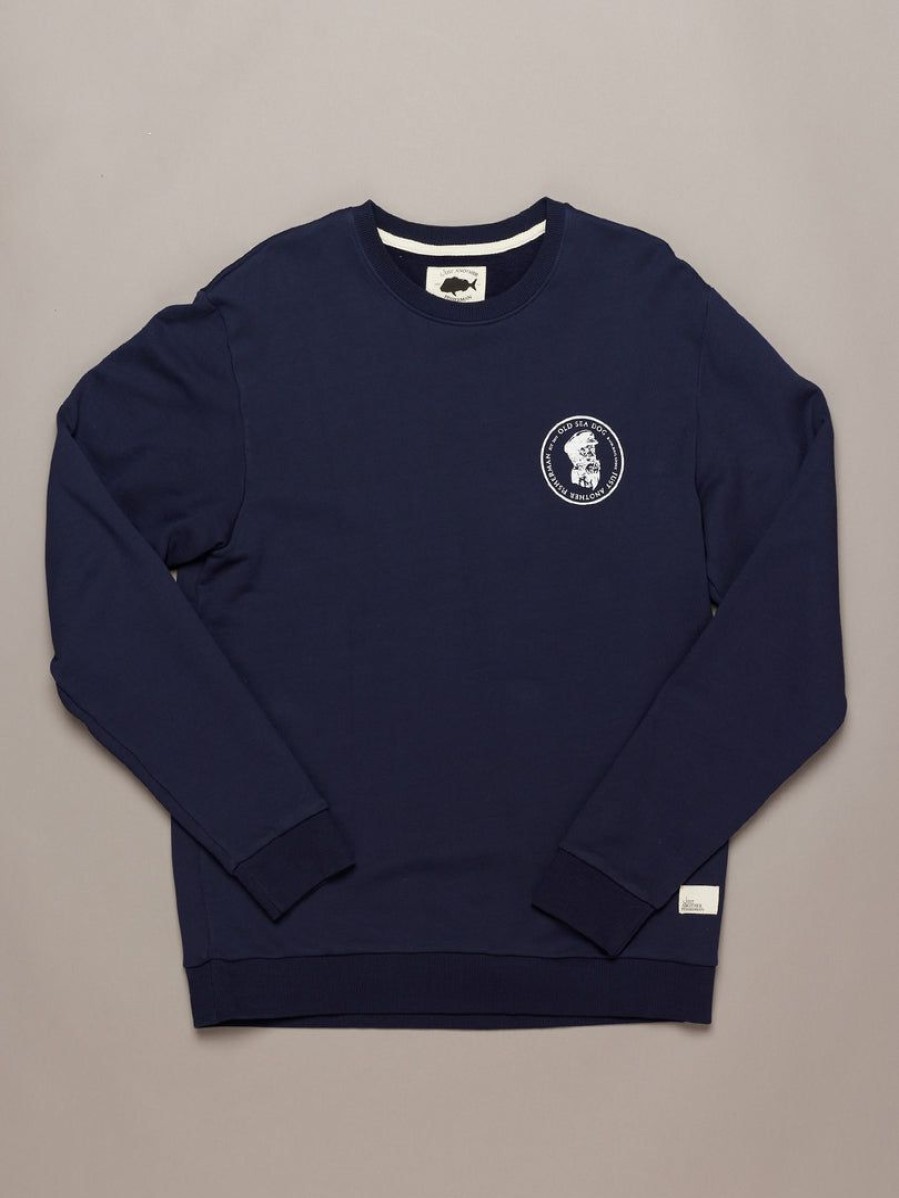 Apparel * | Just Another Fisherman Old Sea Dog Crew Navy Apparel