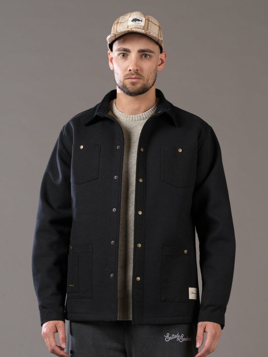 Apparel * | Just Another Fisherman Boatbuilder Jacket 2.0 Black Apparel