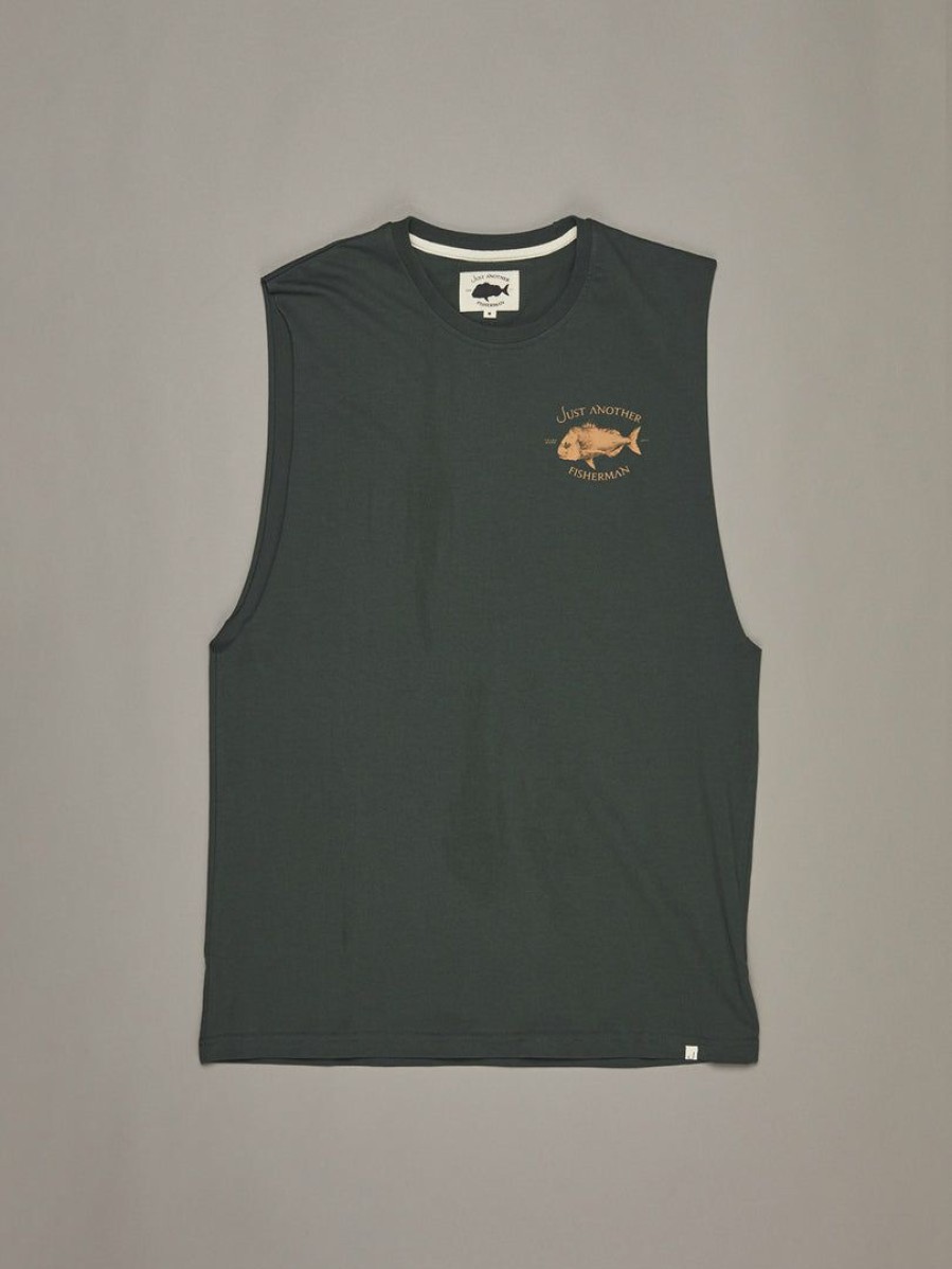 Apparel * | Just Another Fisherman Snapper Logo Tank Pine Apparel