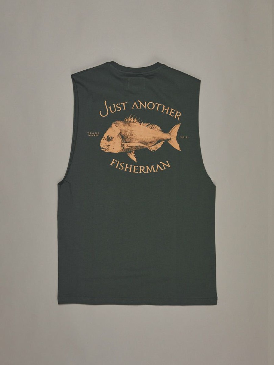 Apparel * | Just Another Fisherman Snapper Logo Tank Pine Apparel