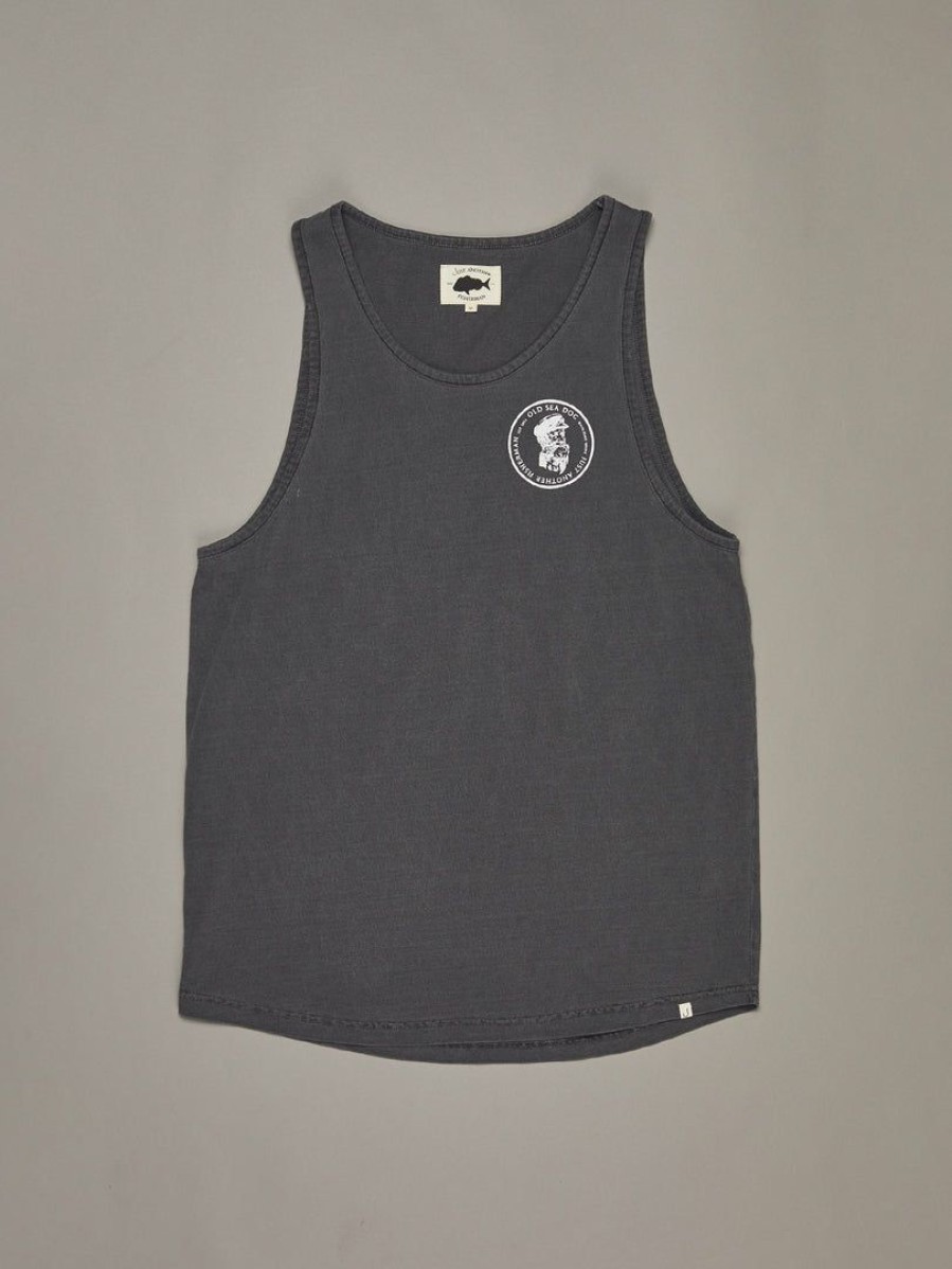 Apparel * | Just Another Fisherman Old Sea Dog Singlet Aged Black