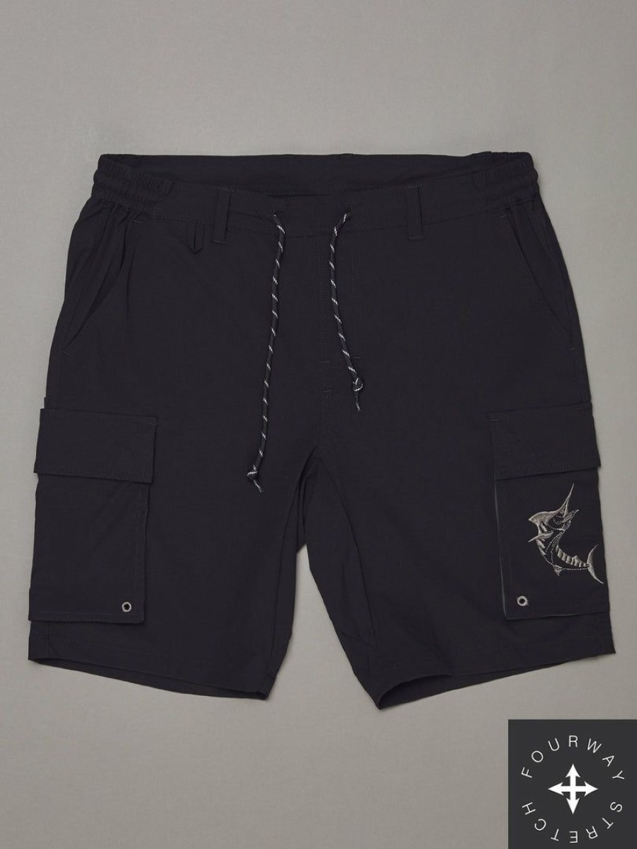 Apparel * | Just Another Fisherman Apparel Angler Tech Cargo Shorts Black