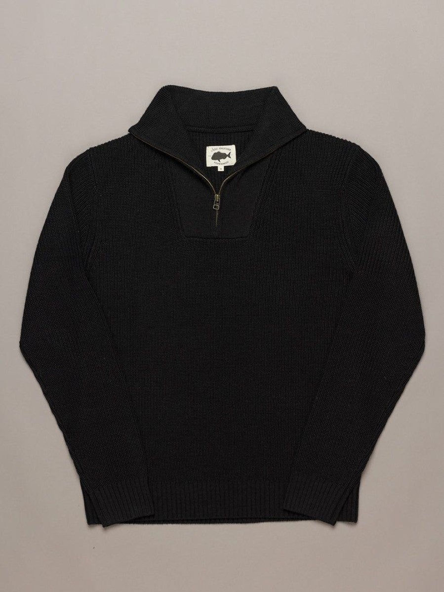 Apparel * | Just Another Fisherman Deep Sea Zip Knit Licorice Apparel