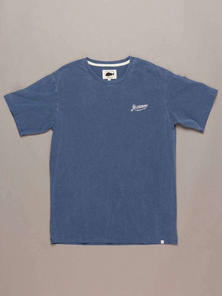 Apparel * | Just Another Fisherman Dinghy Tee Overdyed Midnight Navy