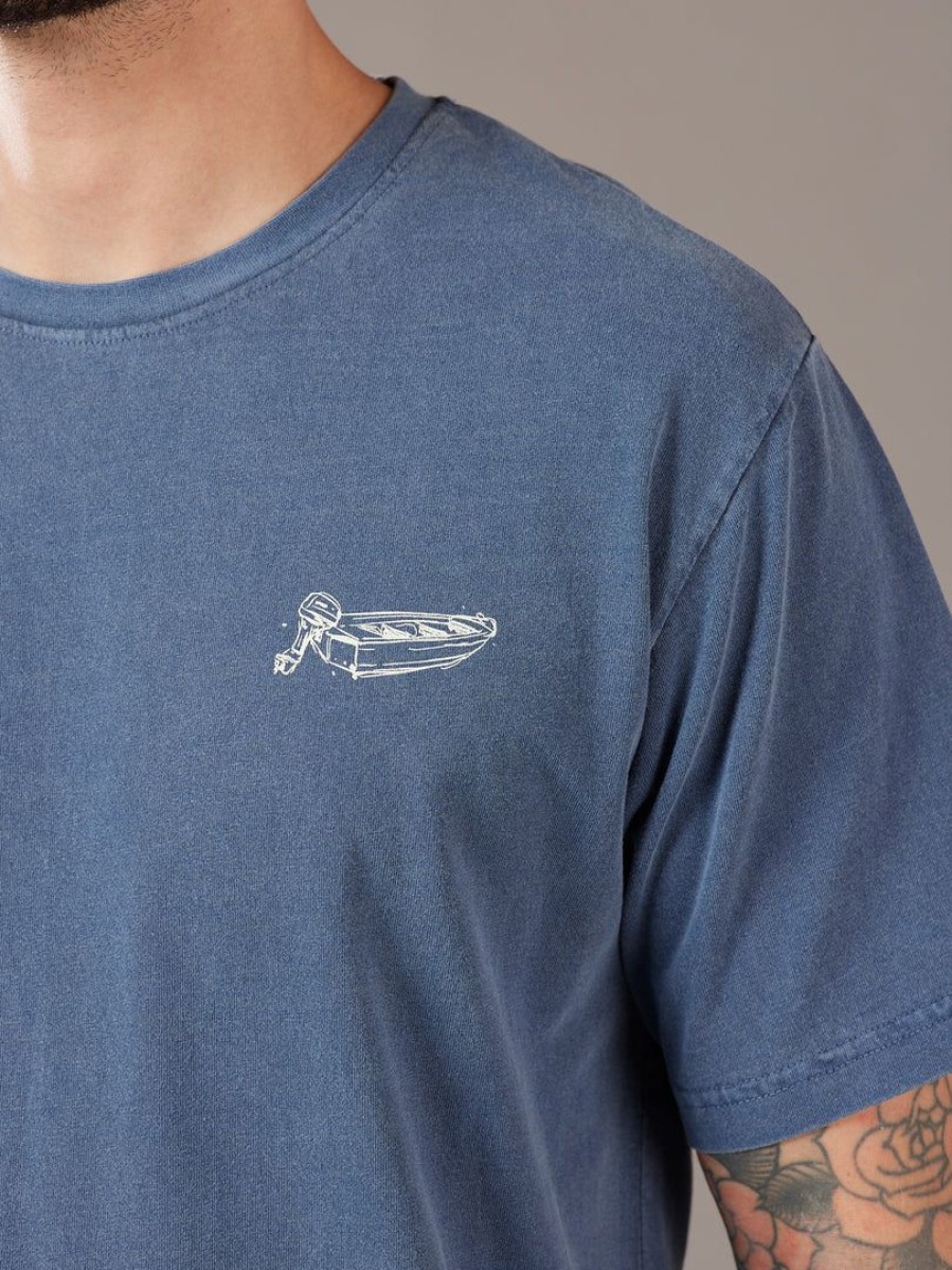 Apparel * | Just Another Fisherman Dinghy Tee Overdyed Midnight Navy