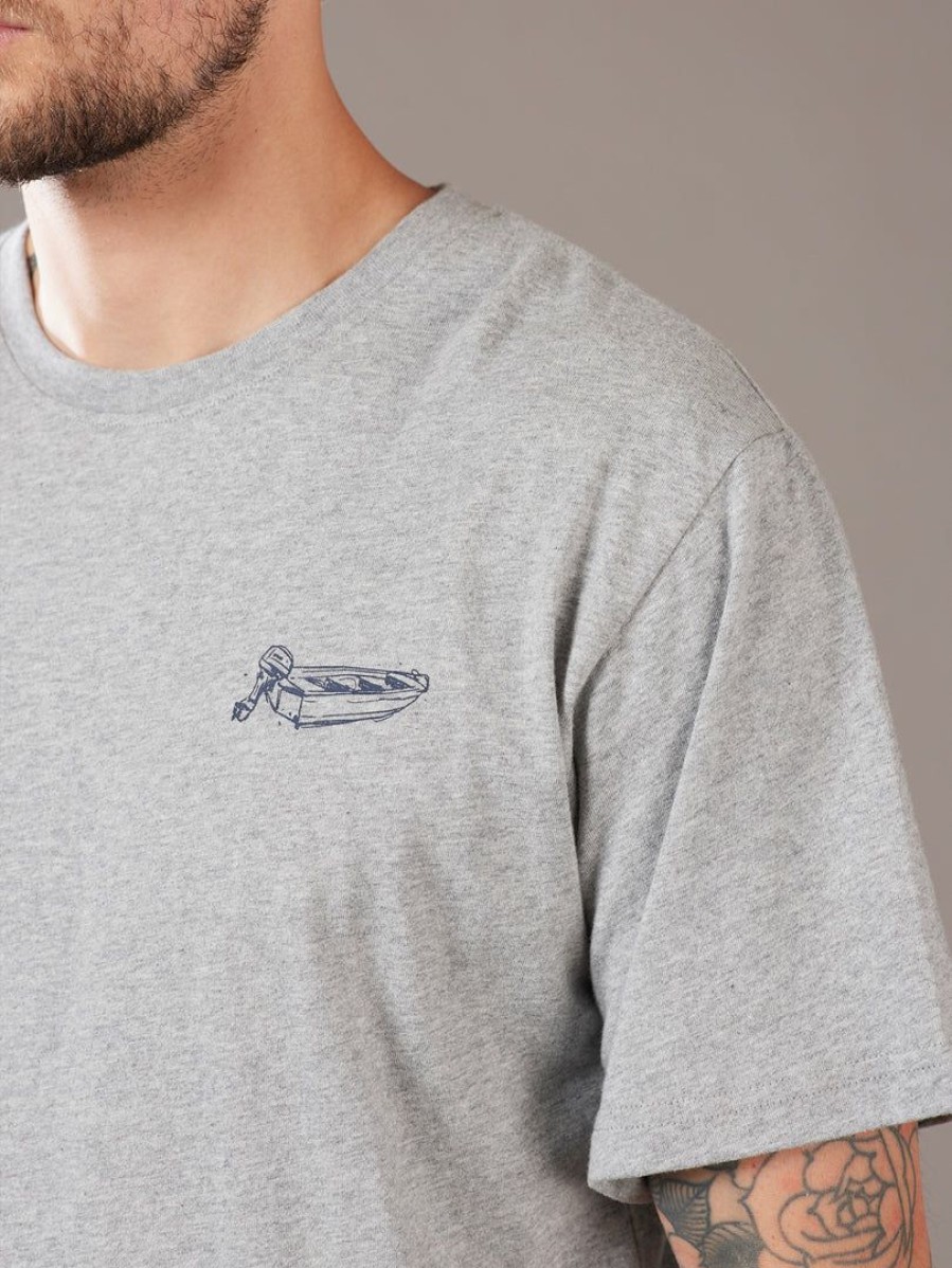 Apparel * | Just Another Fisherman Dinghy Tee Grey Marle Apparel