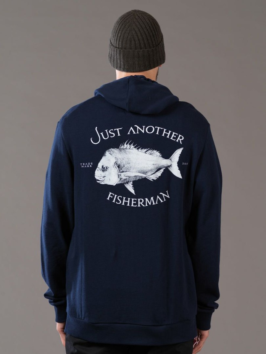 Apparel * | Just Another Fisherman Apparel Snapper Logo Hood Navy